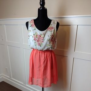 Pretty flowery orange dress